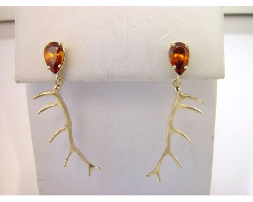 Zircon antler earrings - DanShelley Jewelers