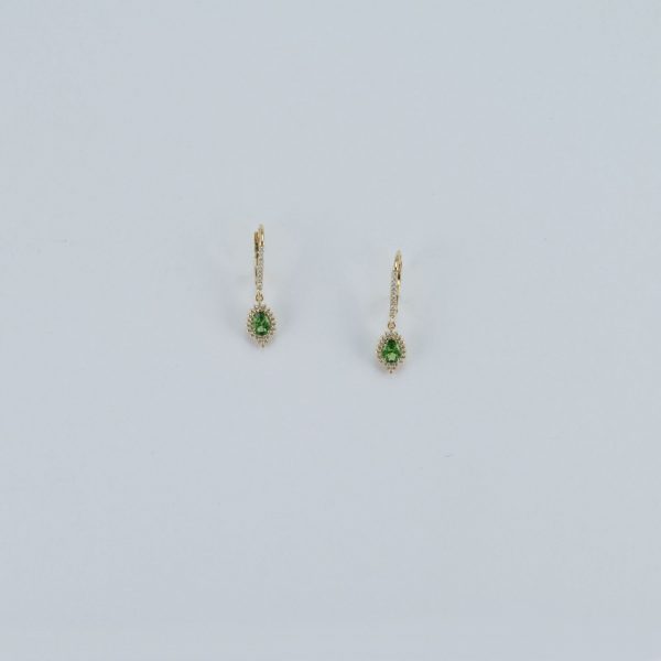 Tsavorite garnet earrings with diamond accents