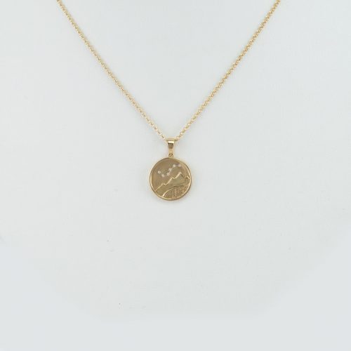 Big dipper pendant with 14kt yellow gold and white diamonds