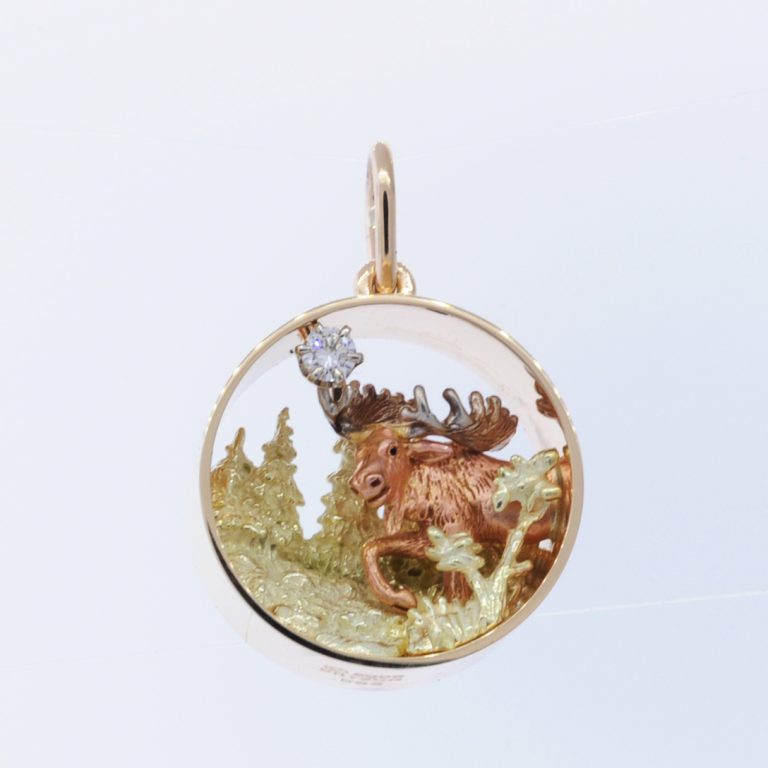 Moose int the woods pendant