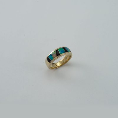 opal inlay ring by christopher corbett