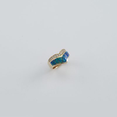 Opal ring with Diamond accents
