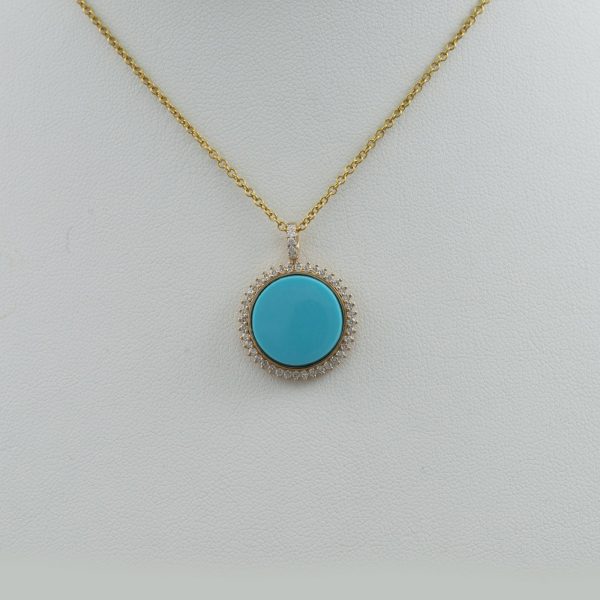 Teton turquoise pendant with diamond accents