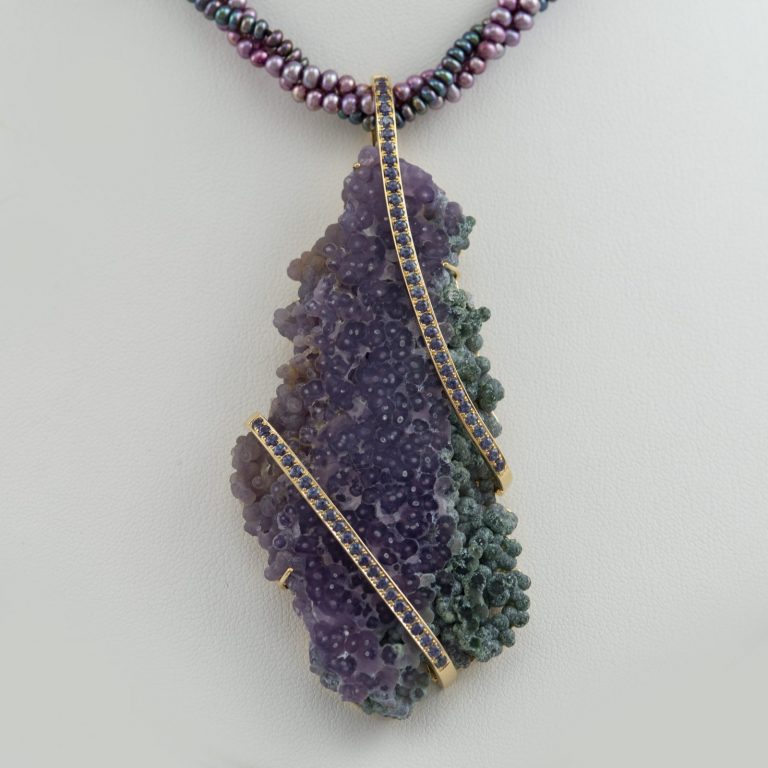 Grape Agate pendant with Alexandrite