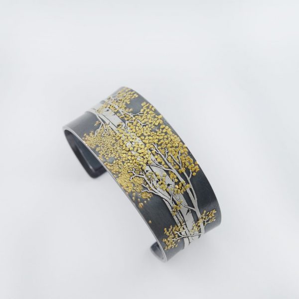 Wide Aspen Cuff by Wolfgang Vaatz. Shown in a size large.
