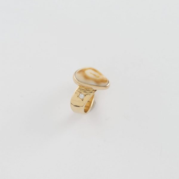 Ladies gold and Ivory ring