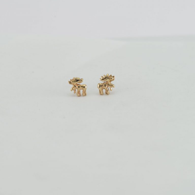 Moose earrings in 14kt yellow gold