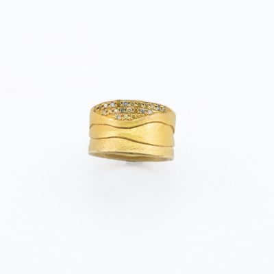 Peter schmid ring with 18kt yellow gold and colored diamonds