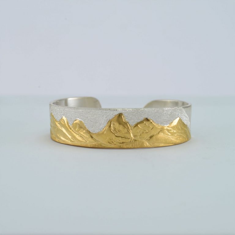 Silver Teton Cuff with Gold accents