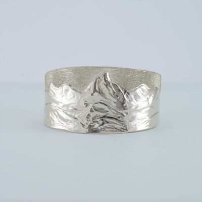 Wide teton cuff in sterling silver
