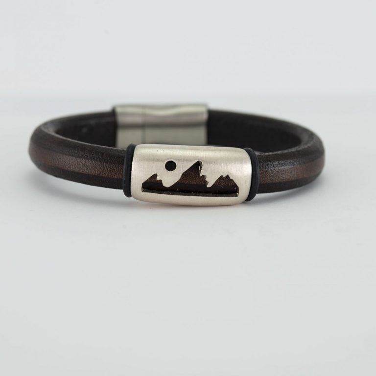 Brown Teton Bracelet with sterling silver bead