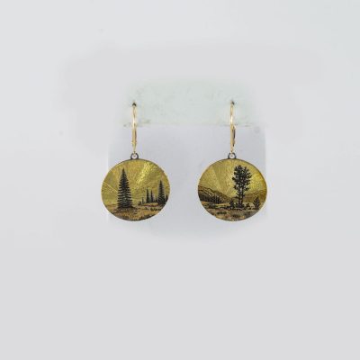 mountain earrings by wolfgang vaatz with silver and gold