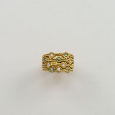 Tourmaline and Diamond Ring in 18kt yellow gold
