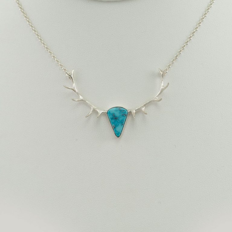 Kingman antler necklace in sterling silver