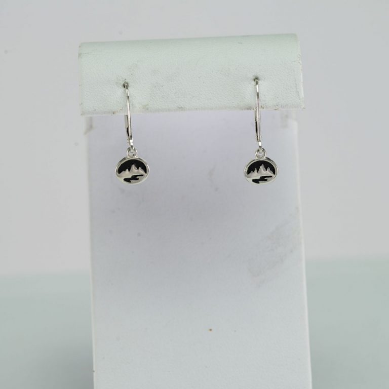 Silver tiny teton earrings with hand done finish