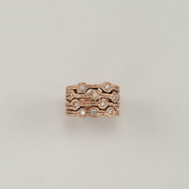 Rose gold ring with diamonds in a size 7.5