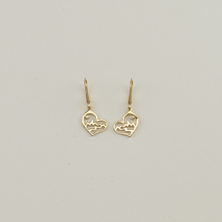 Teton earrings in 14kt yellow gold with diamond accents