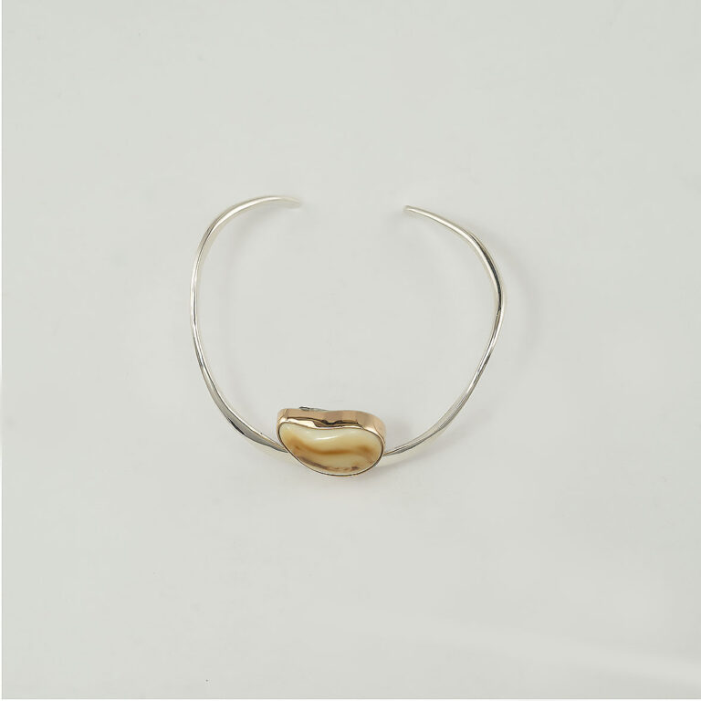 Elk Ivory Forged Cuff Side View