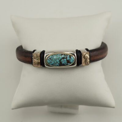 Hubei Turquoise Leather Bracelet
