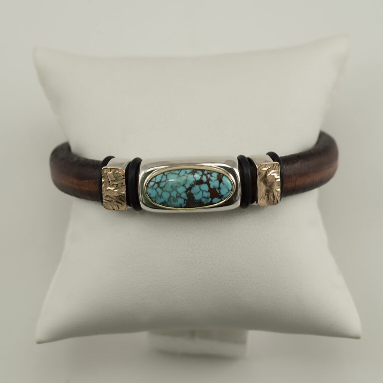 Hubei Turquoise Leather Bracelet